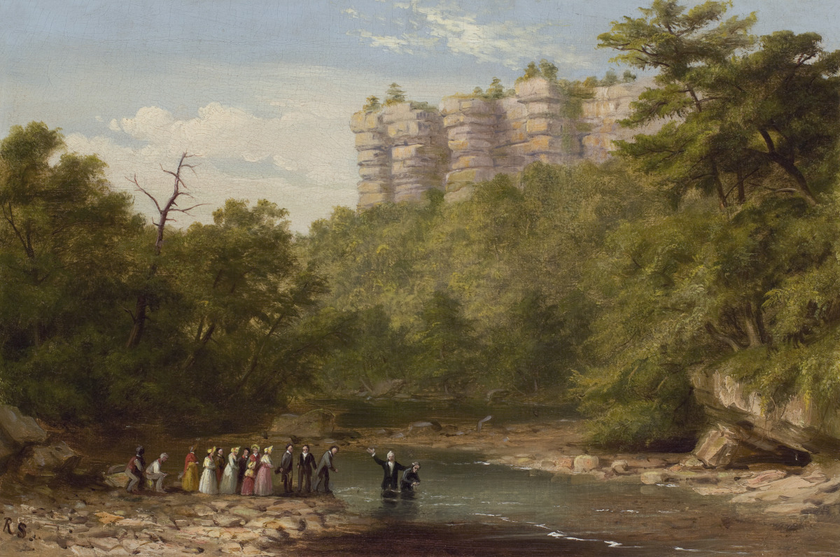 A Baptizing on the South Branch of the Potomac near Franklin, Va. by Russell Smith