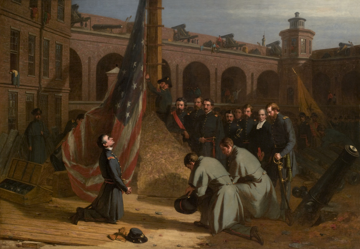 Major Anderson Raising the Flag on the Morning of His Taking Possession of Fort Sumter, Dec. 27, 1860 by Edwin White